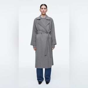 COS BELTED DOUBLE-FACED WOOL LONG COAT